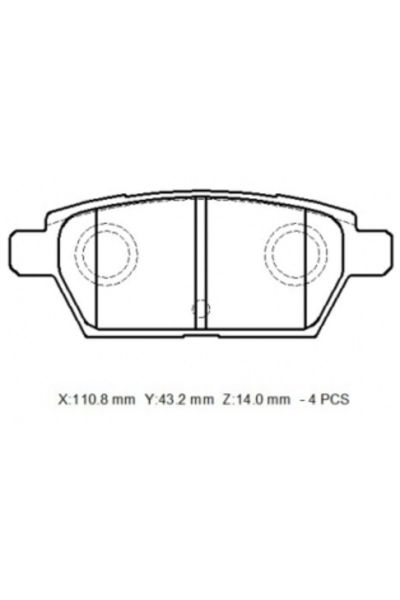 Mazda 6 Sd 03/06 Arka Fren Balatası 2,0/2,3 (Disk)(110,8x42x14)(bramax)