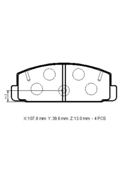 Mazda 6 Sd 2006 Arka Fren Balatası (Disk) (107.8x39.6x13)(daıwa)