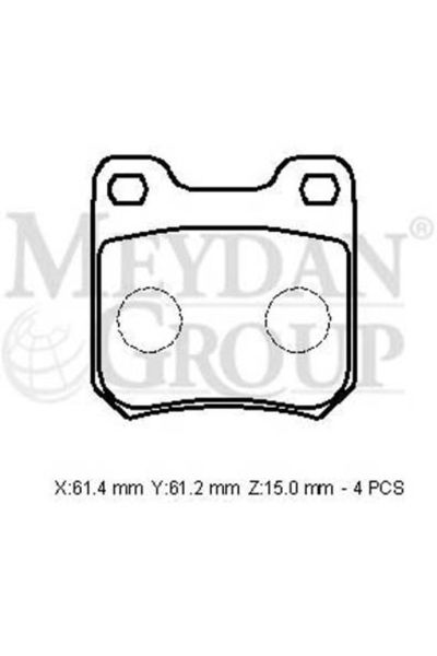 Opel Vectra B 99/02 Arka Fren Balatası (Kablosuz)(disk) (61,4x61,2x15) (Bramax)