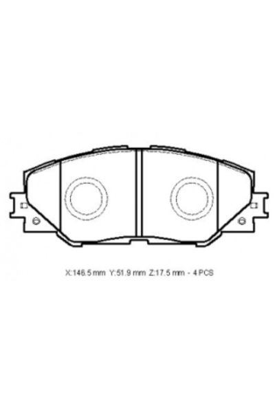 Toyota Rav4 06/12 Ön Fren Balatası (Disk)(146,5x51,9x17,5)(daıwa)