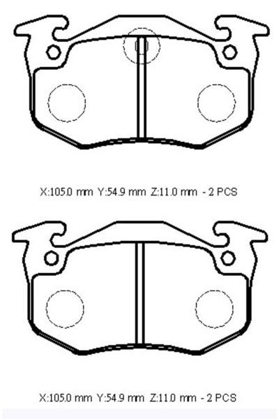Renault R19 Europa 92/01 Arka Fren Balatası (Disk) (105x54,9x11) (Bramax)