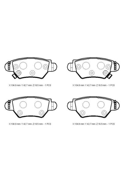 Opel Zafira 99/04 Arka Fren Balatası 1,6/1,8/2,0 (Disk) (104,9x42,7x16,5) (Bramax)