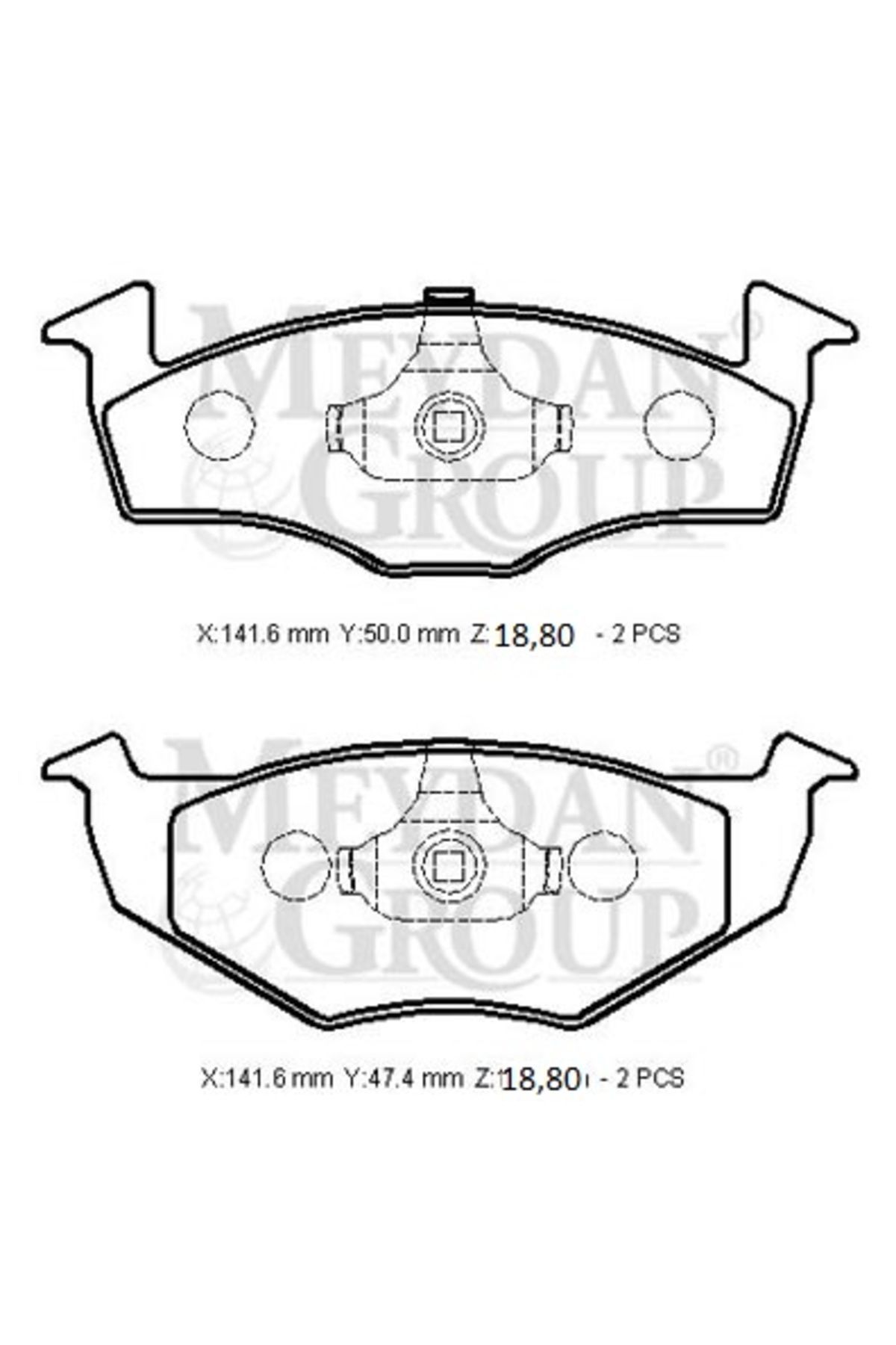 Volkswagen Golf 3 92/98 Ön Fren Balatası (Disk) (141,6x50x18,80/141,6x47,4x18,80) (Bramax)