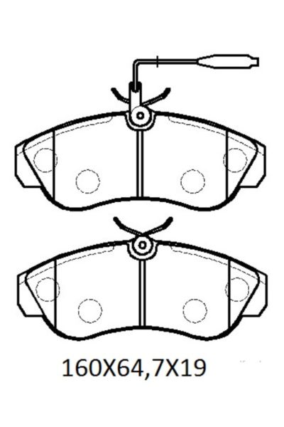 Citroen Jumper 98/01 Ön Fren Balatası 1,9/2,0/2,5/2,8 (2 Kablolu)(disk) (160x64,7x19) (Bramax)