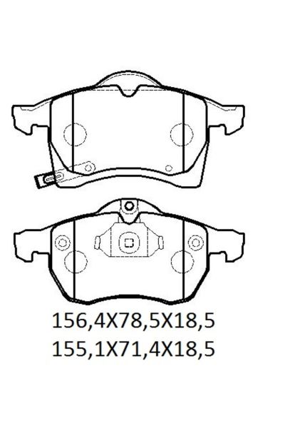 Opel Zafira 99/04 Ön Fren Balatası (Disk) (156,4x78,5x18,5/155,1x71,4x18,5) (Bramax)