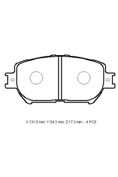 Toyota Camry 01/04 Ön Fren Balatası (Disk) (131x54,3x17,3) (Daıwa)