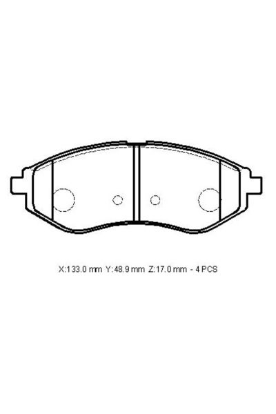 Chevrolet Kalos Sd/hb 04/05 Ön Fren Balatası (Disk) (133x48,9x17) (Bramax)