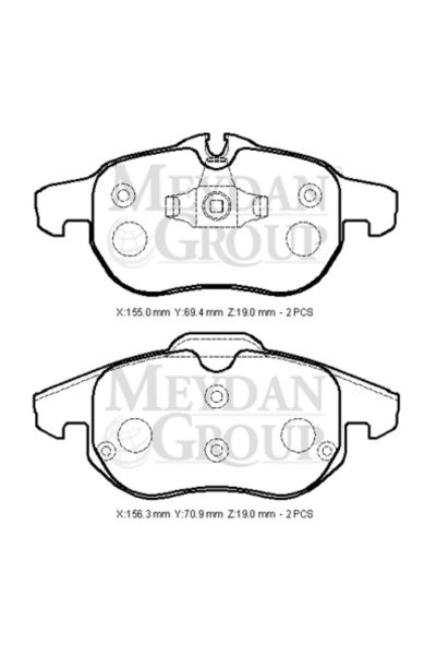 Opel Vectra- C- 03/05; Ön Fren Balatası (KABLOSUZ)(DİSK) (155X69,4X19/15;6,3X70,9X19) 1605088