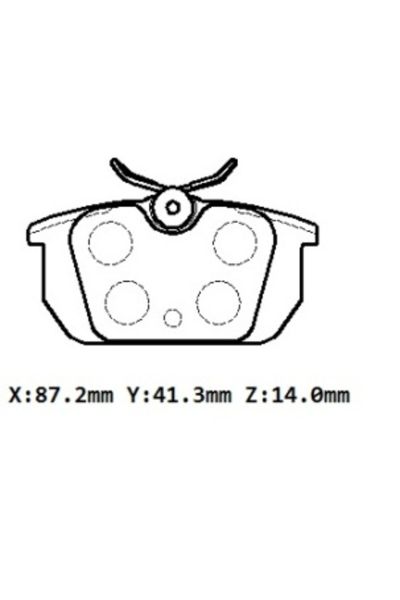 Fiat Tipo 93/00 Arka Fren Balatası 1.4/1.6/2,0cc (Kablosuz)(disk) (87.2x44.5x14) (Bramax)
