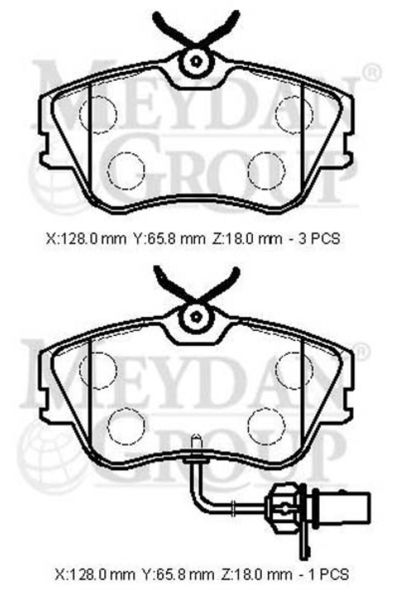 Volkswagen Transporter T4 96/01 Ön Fren Balatası 1,9/2.4/2,5 (1 Kablolu)(disk)128x65,8x18)bramax)