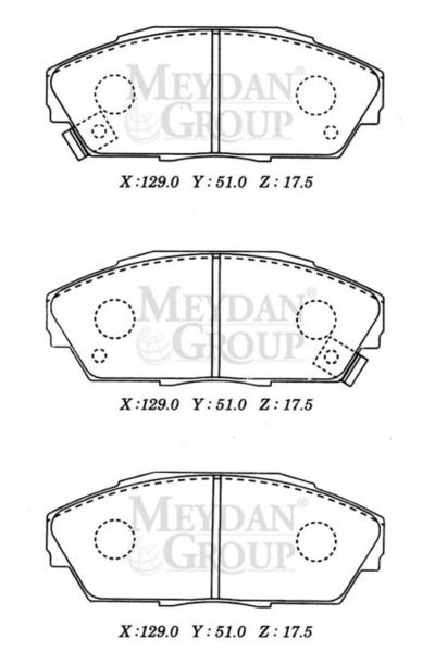 Honda Integra 92/94 Ön Fren Balatası (Disk) (129x51x17