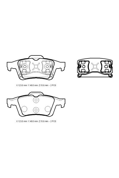 Ford Focus C Max- 07/11; Arka Fren Balatası (DİSK) (123X48X15,6)(BRAMAX) 4387371