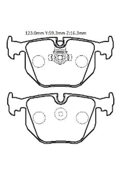 Bmw X3 E83 04/10 Arka Fren Balatası (Kablosuz)(disk) (123x59,3x16,3) (Bramax)