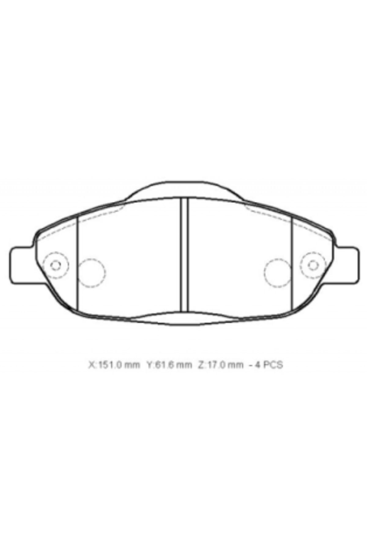 Peugeot 3008 09/16 Ön Fren Balatası (Kablosuz)(disk) (151x61,6x17) (Bramax)