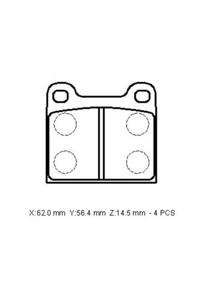 Mercedes S Sl Class- W126- 81/91 Arka Fren Balatası (kablosuz) (disk) (62x56,4x14,5) A0014200620