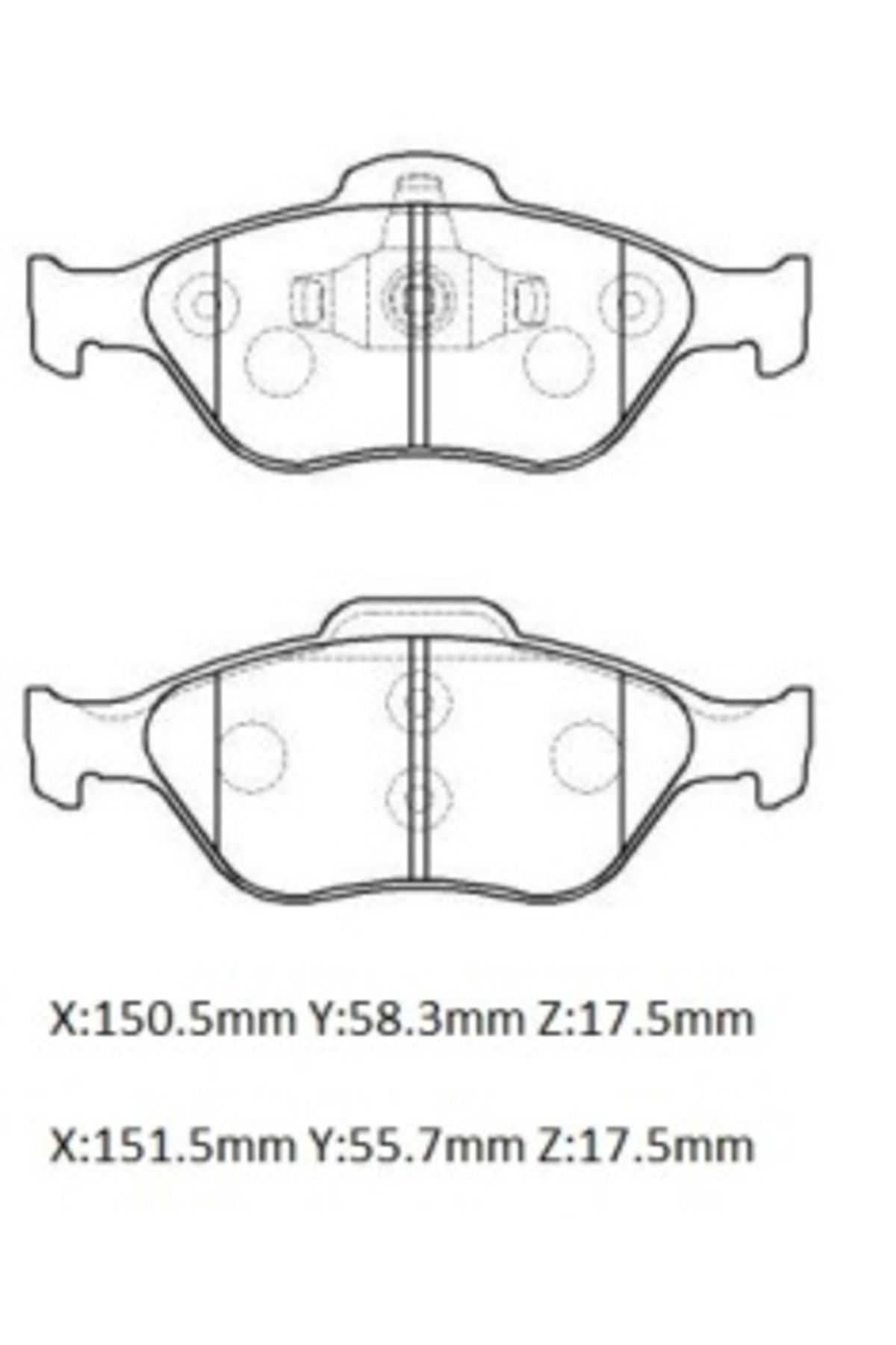 Ford Fıesta- 07/09 Ön Fren Balatası 1,25/1,3/1,4/1,6(disk(151,3x55,5x18,54/15 0,50x59x18,54(bramax)