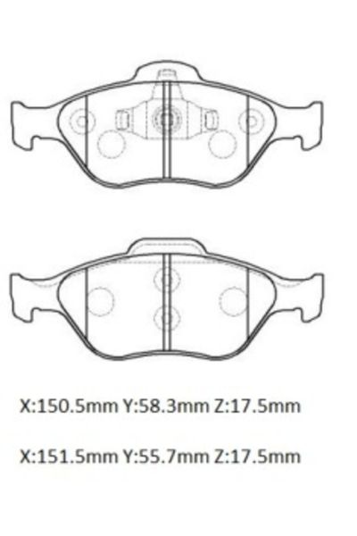 Ford Fıesta- 07/09 Ön Fren Balatası 1,25/1,3/1,4/1,6(disk(151,3x55,5x18,54/15 0,50x59x18,54(bramax)