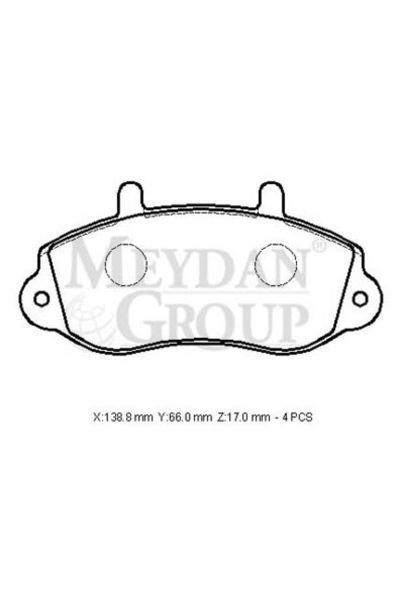 Opel Movano 99/03 Ön Fren Balatası 1,9/2,2/2,5/2,8 (Disk)(138,8x66x17) (Fmk)