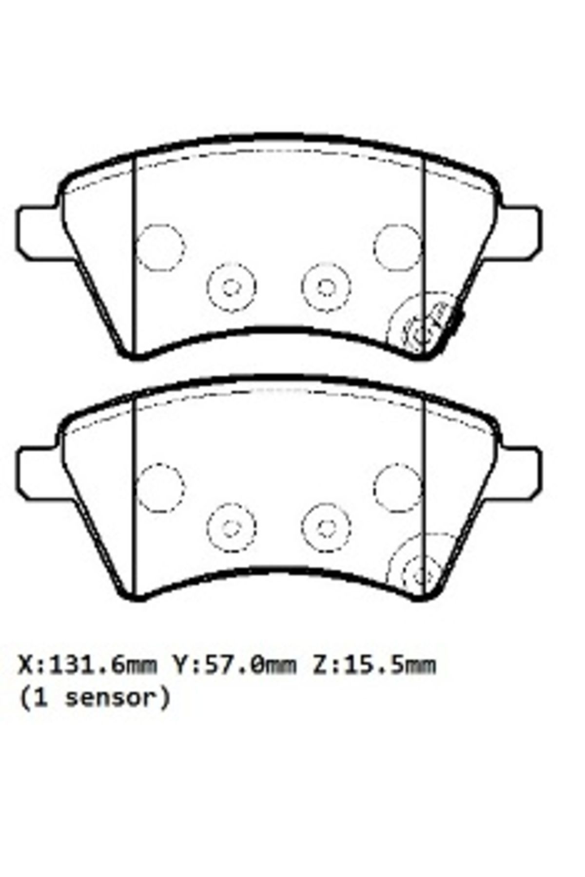 Fiat Sedici 07/08 Ön Fren Balatası 1,6/1,9/2,0 (Kablosuz)(disk) (131,6x57x15,5)(bramax)