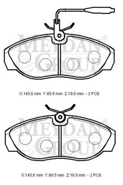 Renault Trafic 2 04/14 Ön Fren Balatası (2 Kablolu)(disk)(145x60,5x18) (Bramax)