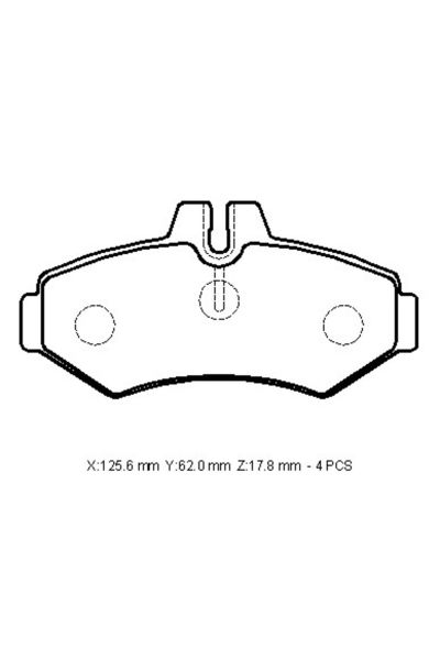 Volkswagen Volt-lt35/lt46-96/07;arka Fren Balatası Kulaksız)kablosuz)disk 125,6x62x17,8) A0084204420