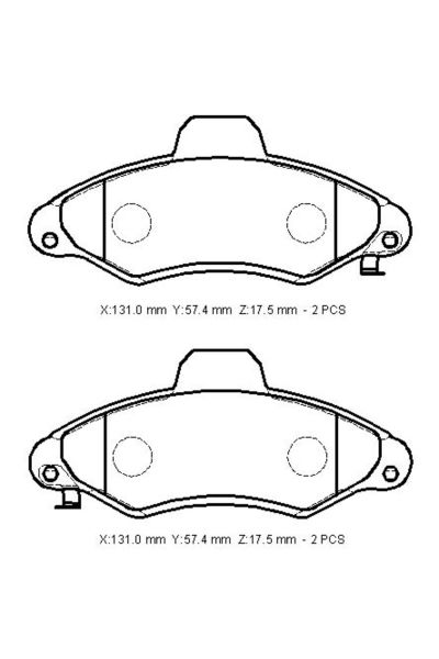 Ford Escort- 95/99; Ön Fren Balatası(DİSK) (131X57,4X17,5) (BRAMAX) 94ab2k021ab