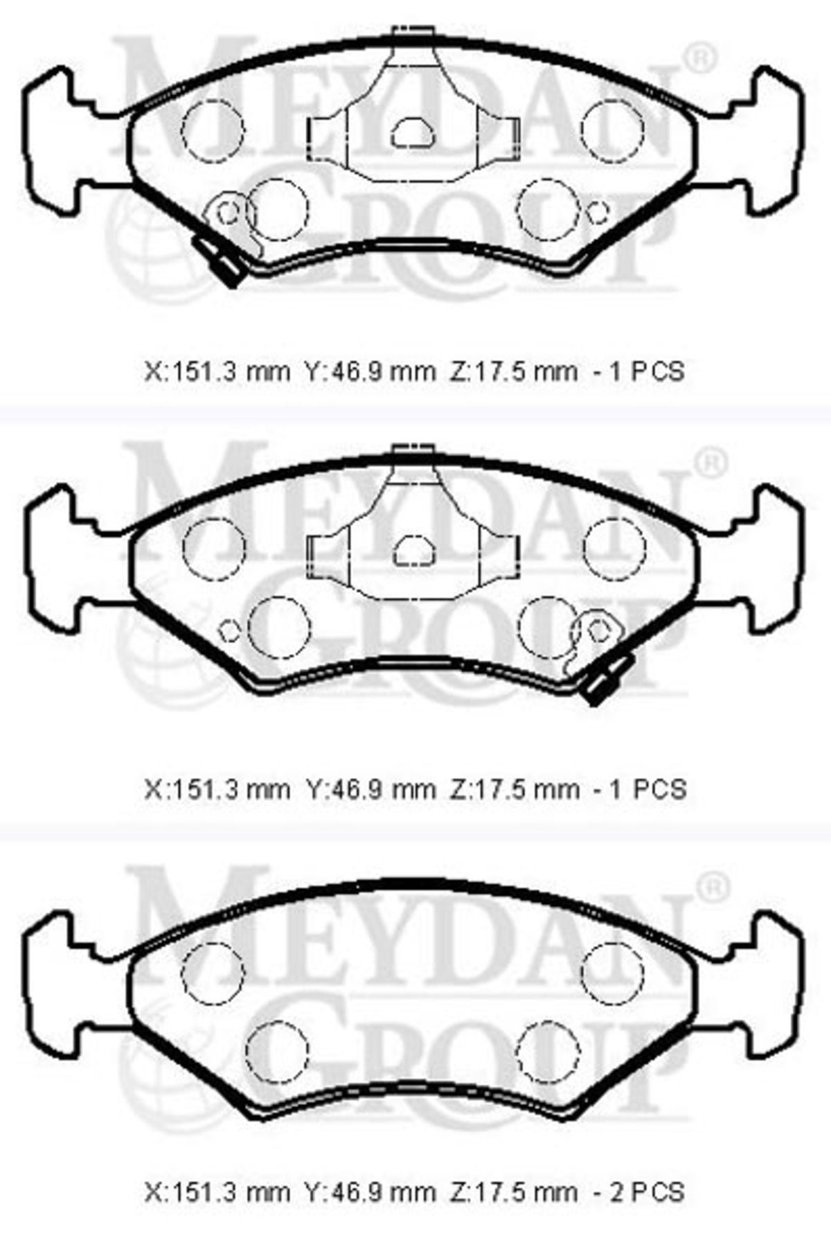 Kia Sephia 97/98 Ön Fren Balatası (Disk) (151,3x46,9x17,5) (Daıwa)