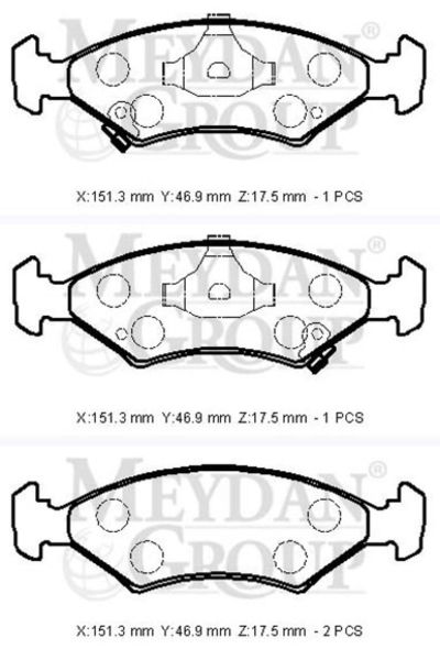 Kia Sephia 97/98 Ön Fren Balatası (Disk) (151,3x46,9x17,5) (Daıwa)