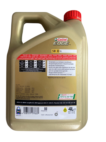 Castrol Edge 5W-30 LL 4 Litre Ürt:2024