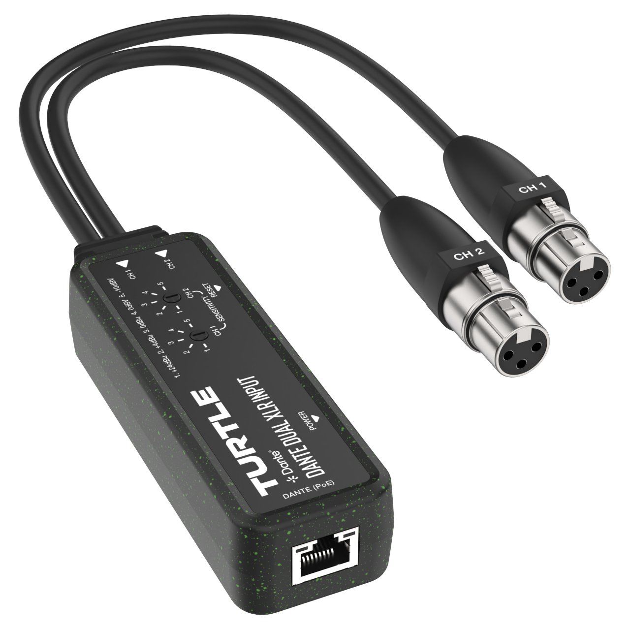 Turtle TAV-D2XEN Dante Dual Channel Analog XLR to Dante Adapter