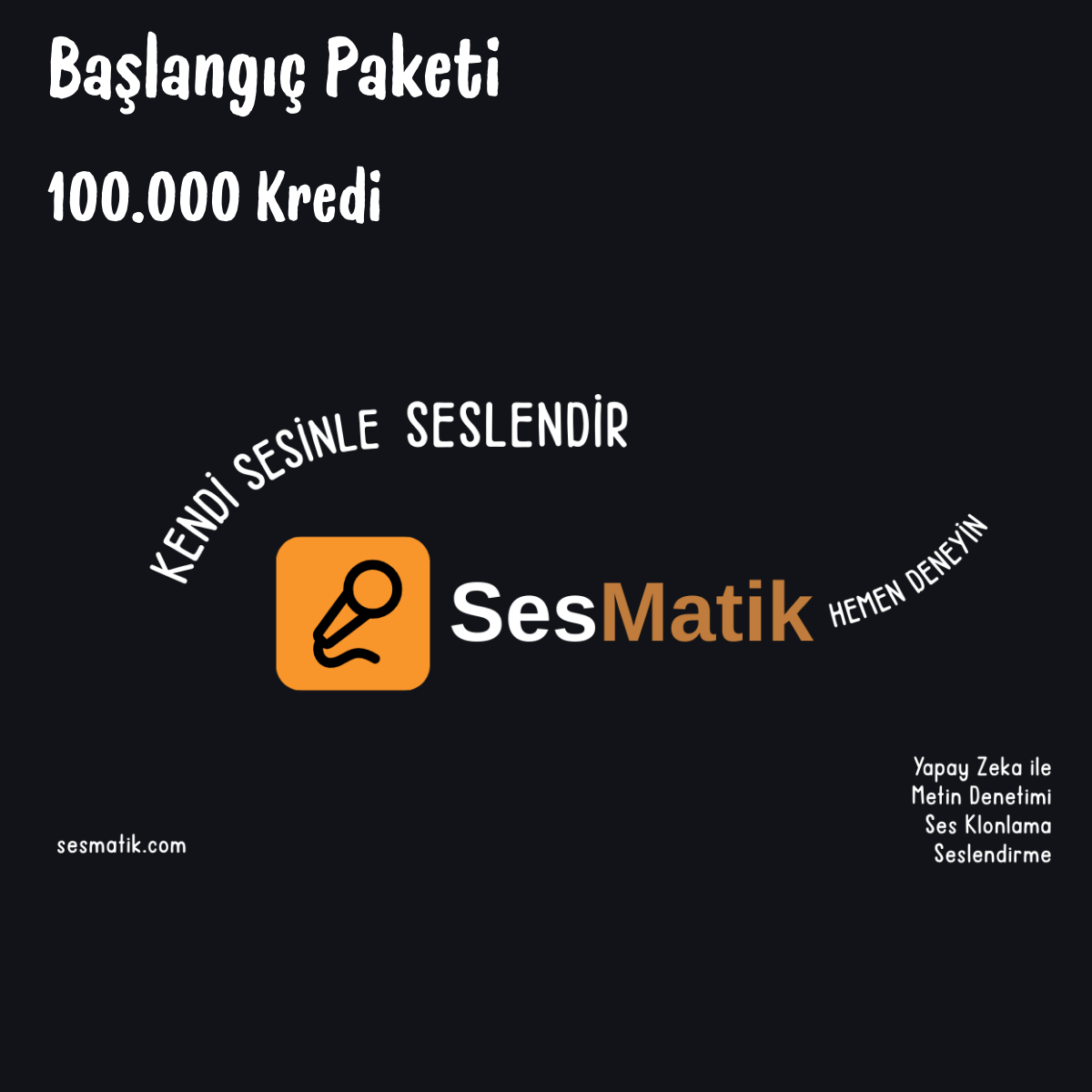 SesMatik AI Seslendirme Başlangıç Paketi