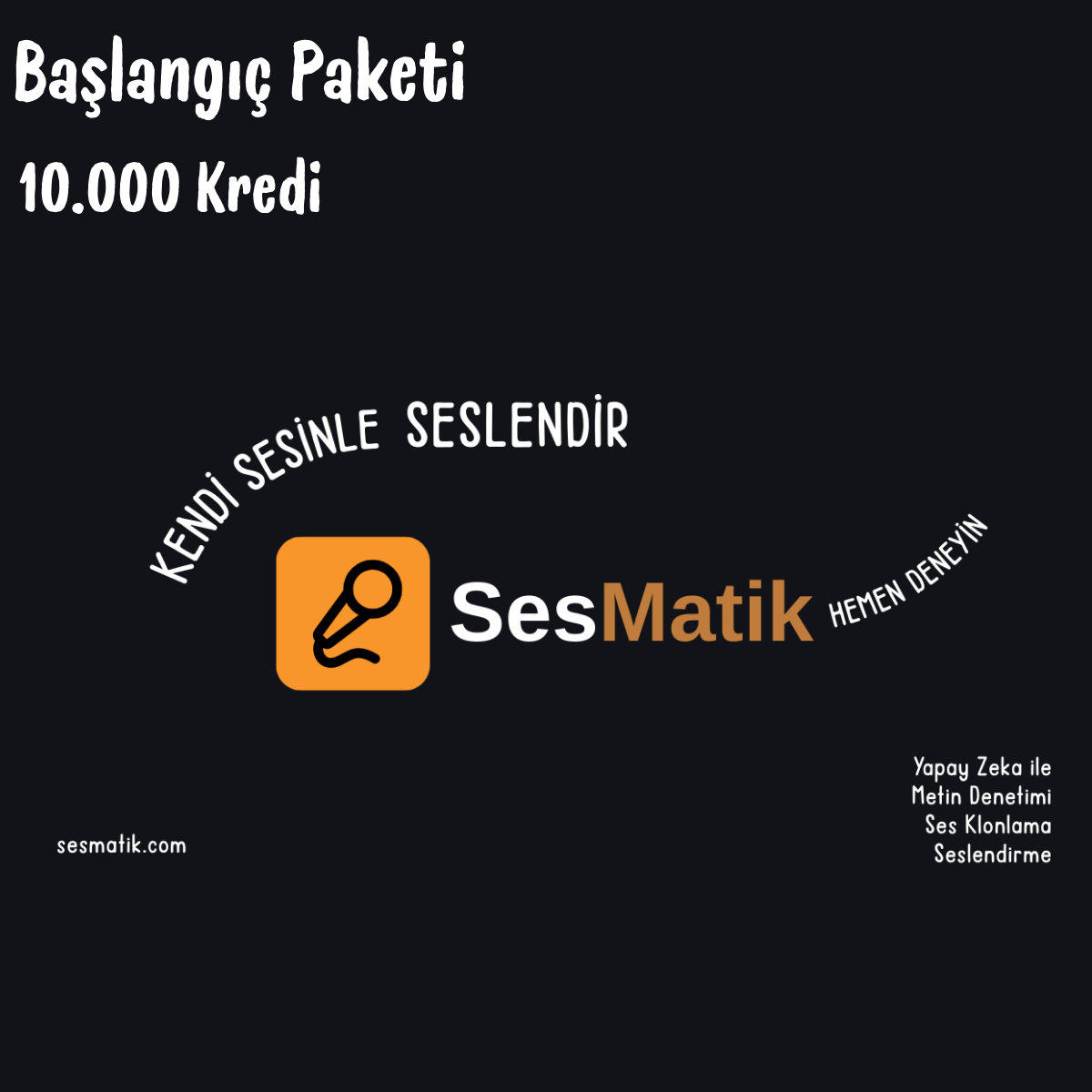 SesMatik AI Seslendirme Başlangıç Paketi