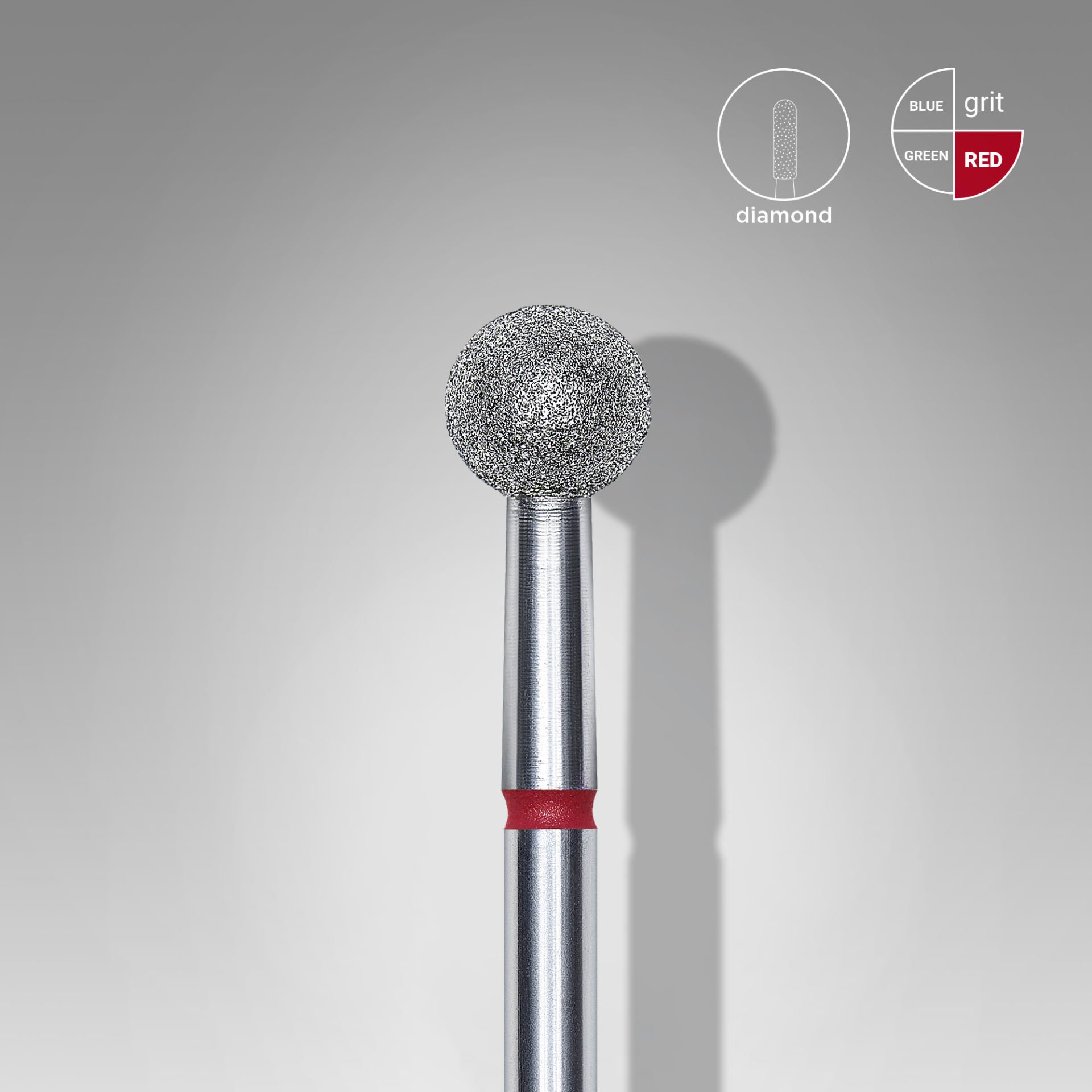 Elmas Küre Freze, Kırmızı, Çap 5 mm