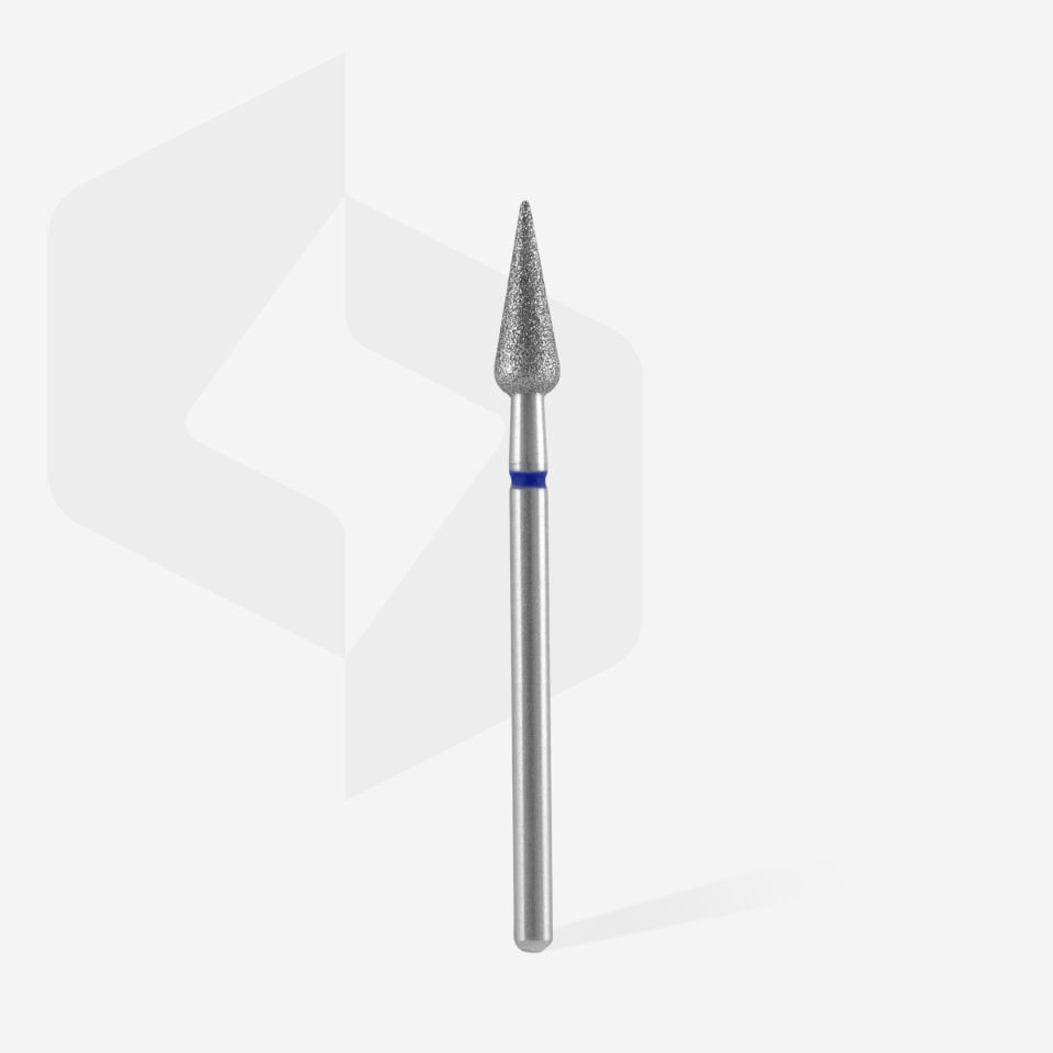 Elmas Sivri Armut Freze, Mavi, Çap 4 mm, Çalışma Kısmı 12 mm
