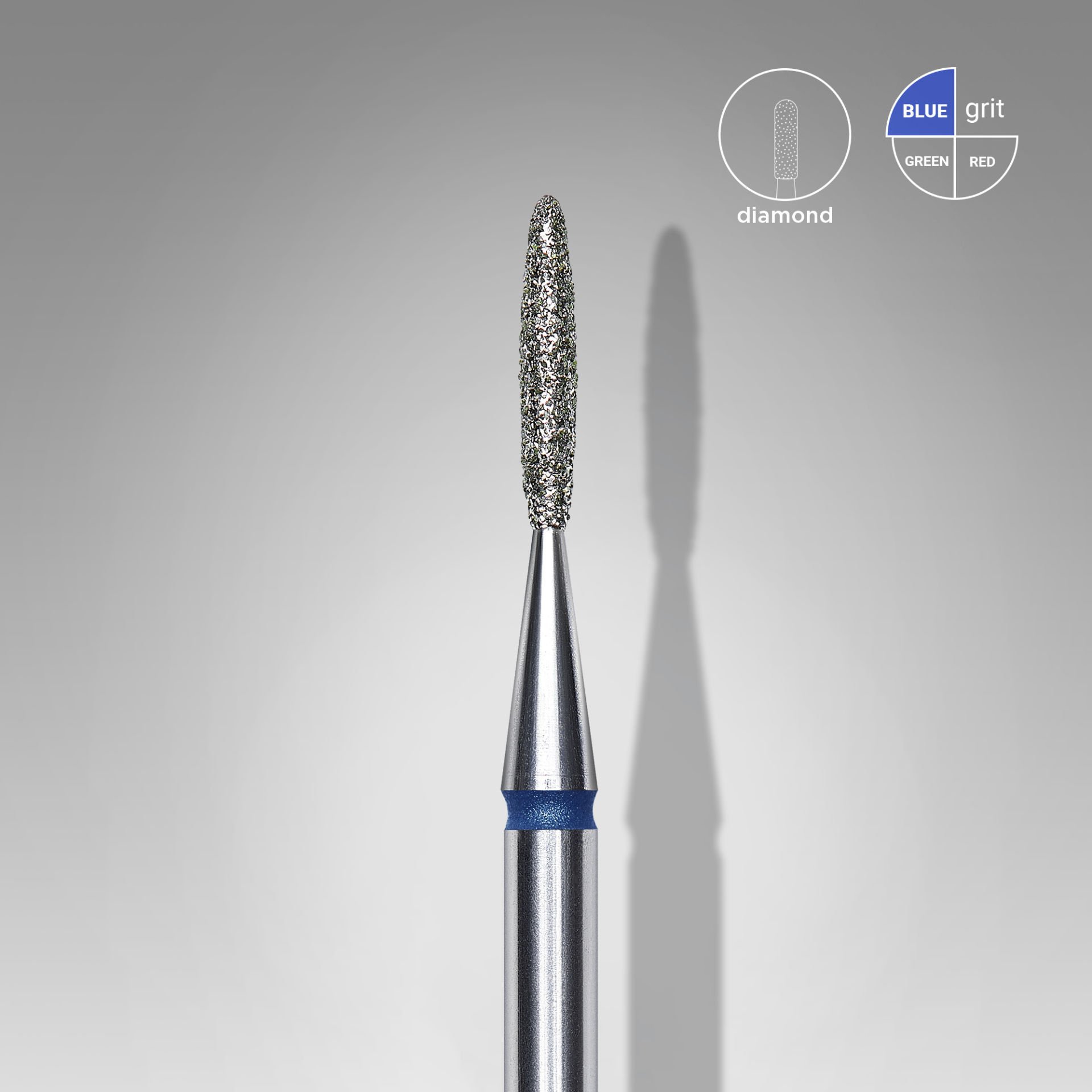 Elmas Alev Freze, Mavi, Çap 1,4 mm, Çalışma Kısmı 8 mm