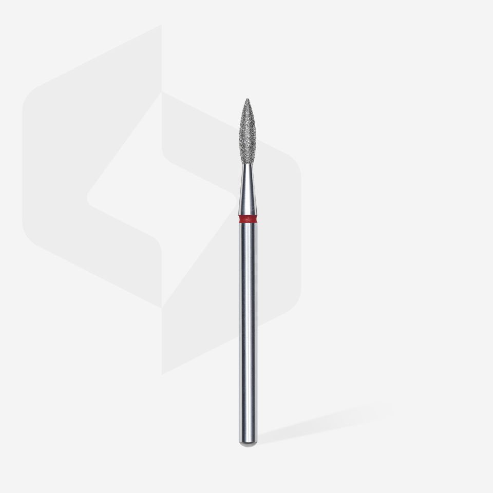 Elmas Sivri Alev Freze, Kırmızı, Çap 2,1 mm, Çalışma Kısmı 8 mm