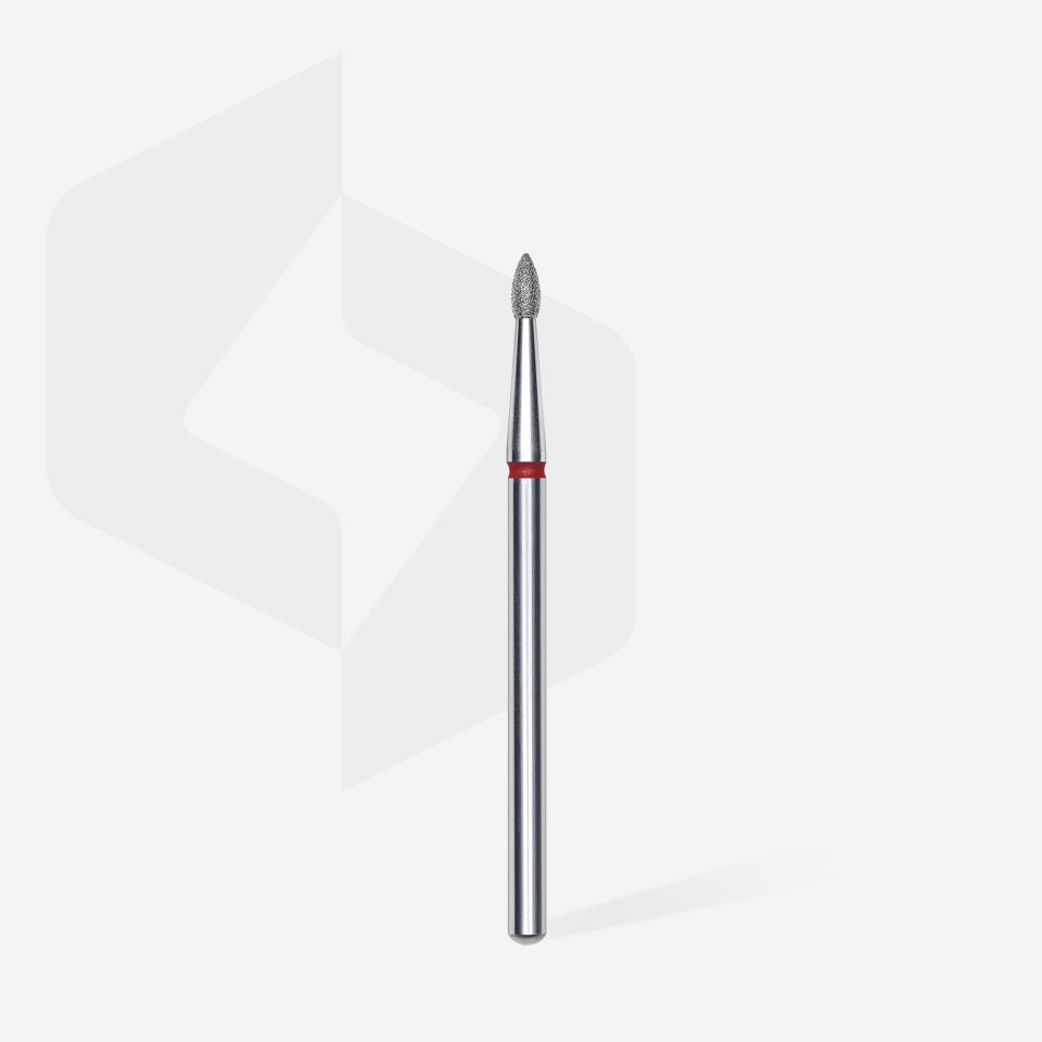 Elmas Sivri tomurcuk freze ucu, Kırmızı, Çap 1,8 mm, Çalışma Kısmı 4 mm