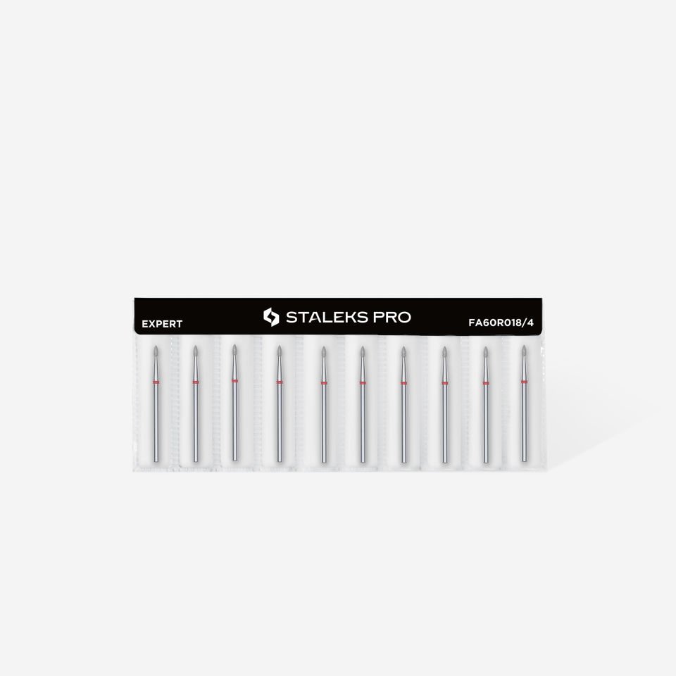 Elmas Sivri tomurcuk freze ucu, Kırmızı, Çap 1,8 mm, Çalışma Kısmı 4 mm