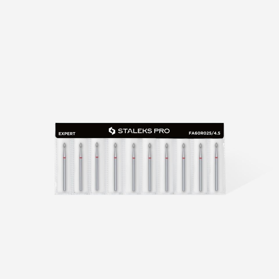 Elmas Sivri tomurcuk freze ucu, Kırmızı, Çap 2,5 mm, Çalışma Kısmı 4,5 mm