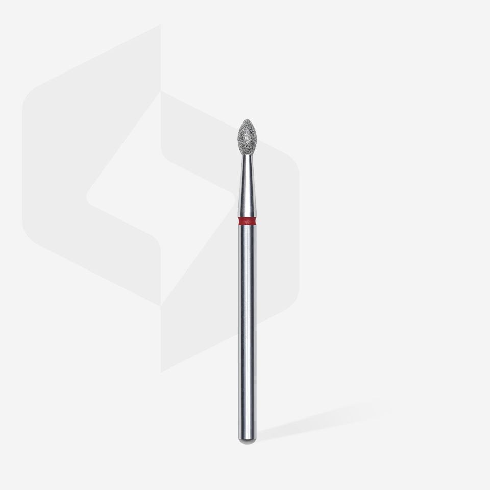 Elmas Sivri tomurcuk freze ucu, Kırmızı, Çap 2,5 mm, Çalışma Kısmı 4,5 mm