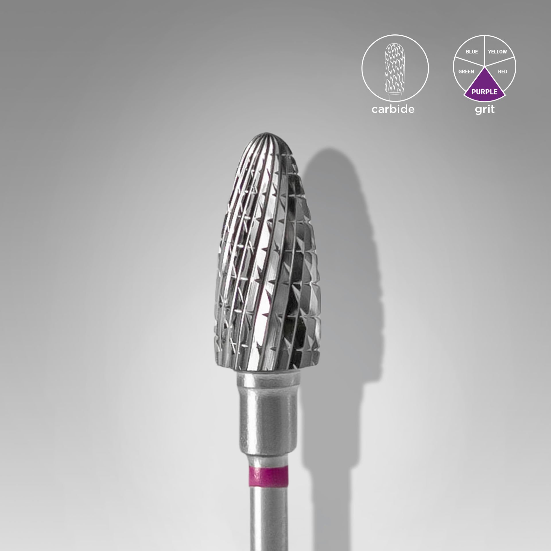 Sert Alaşım Mısır Freze, Mor, Çap 6 mm / Çalışma Kısmı 14 mm