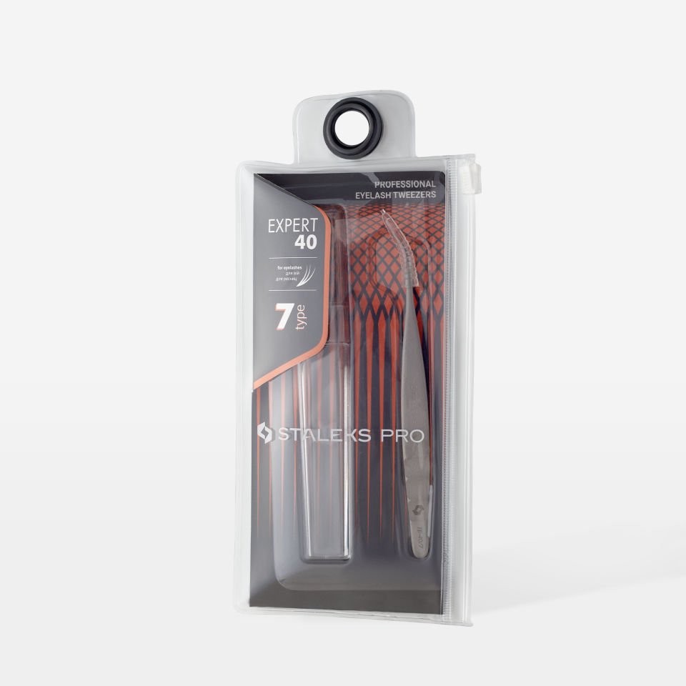 EXPERT 40 TYPE 2 Profesyonel Kirpik Cımbızı (L Şeklinde, 70')