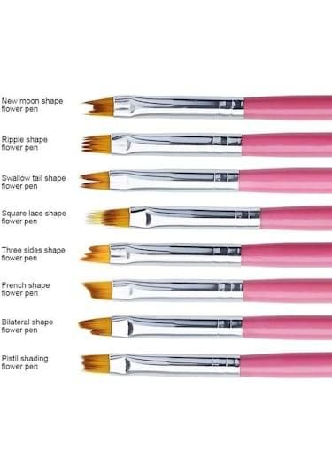 8'li Çiçek Nail Art fırça seti