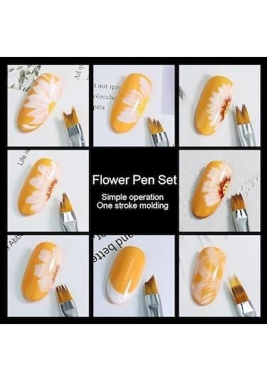 8'li Çiçek Nail Art fırça seti