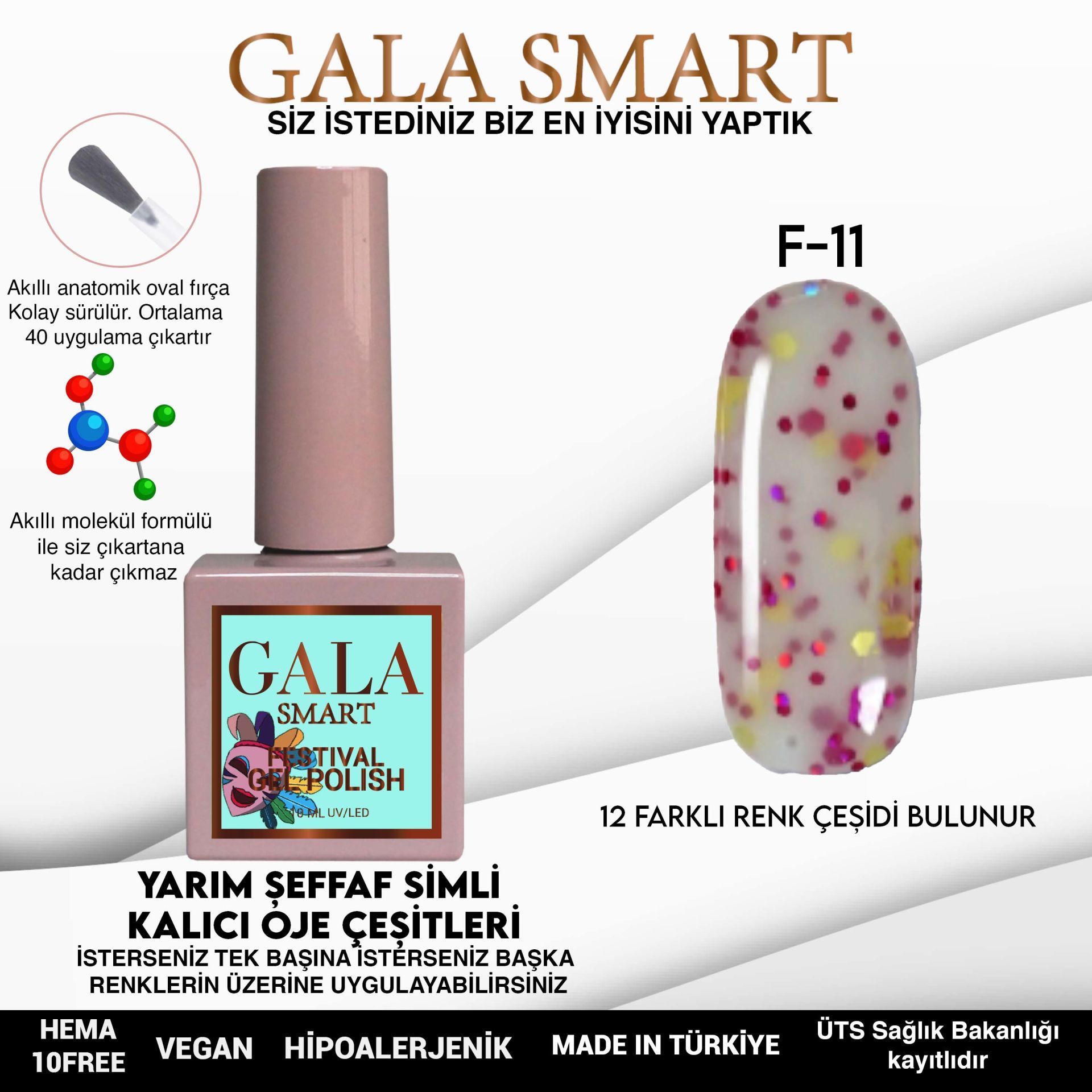 GALA FESTİVAL KALICI OJE 10 ml F11