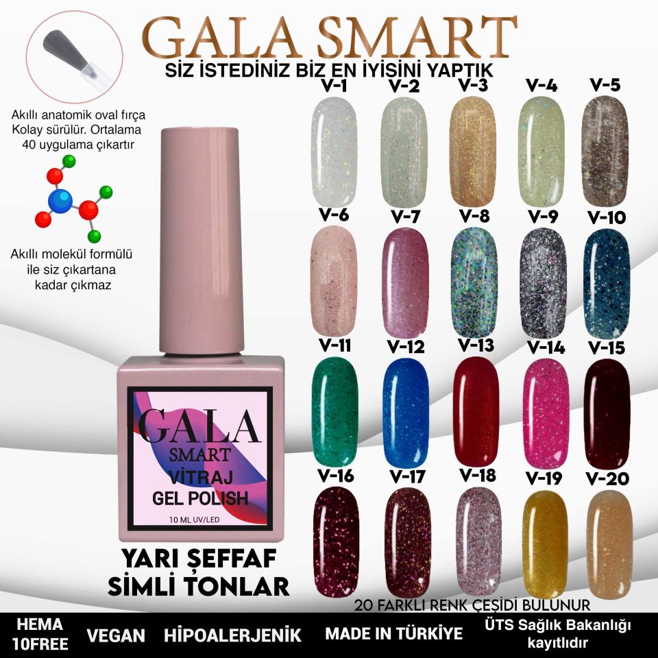 GALA VİTRAJ (SİMLİ) KALICI OJE 10 ml V10