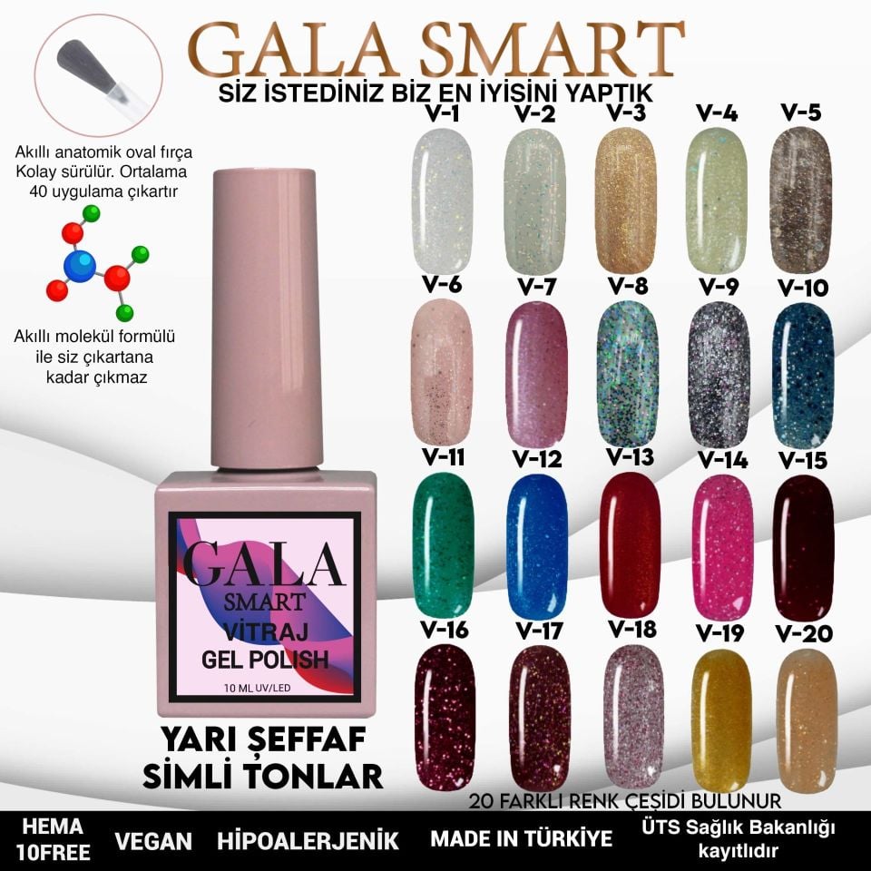 GALA VİTRAJ (SİMLİ) KALICI OJE 10 ml V1