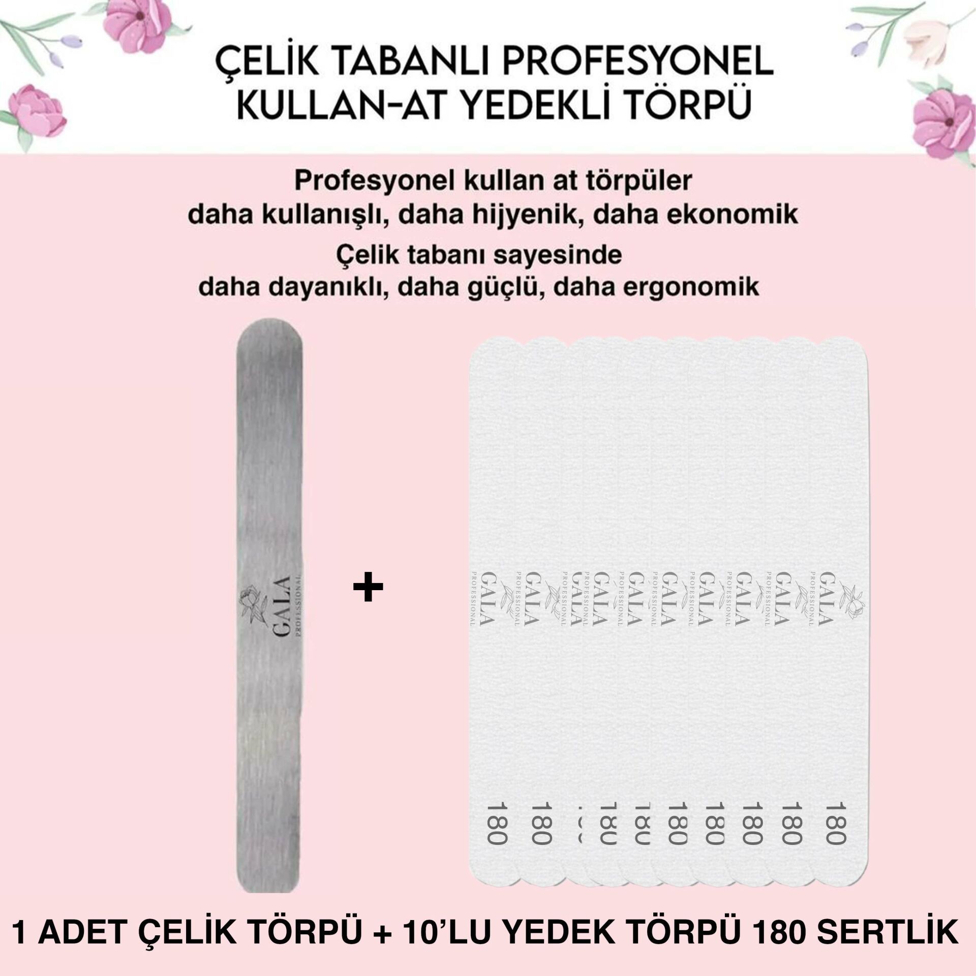 DÜZ ÇELİK TABAN + 10 LU YEDEK (180 SERTLİK)