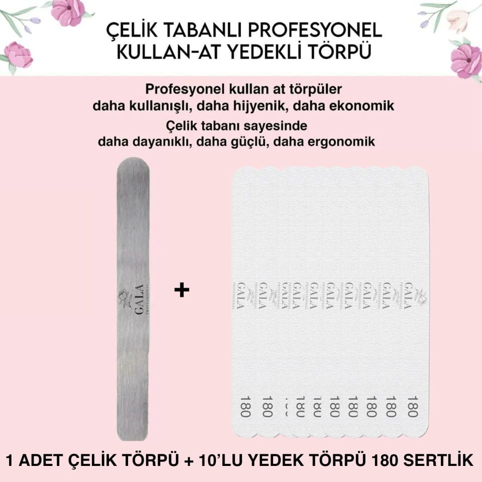 DÜZ ÇELİK TABAN + 10 LU YEDEK (180 SERTLİK)