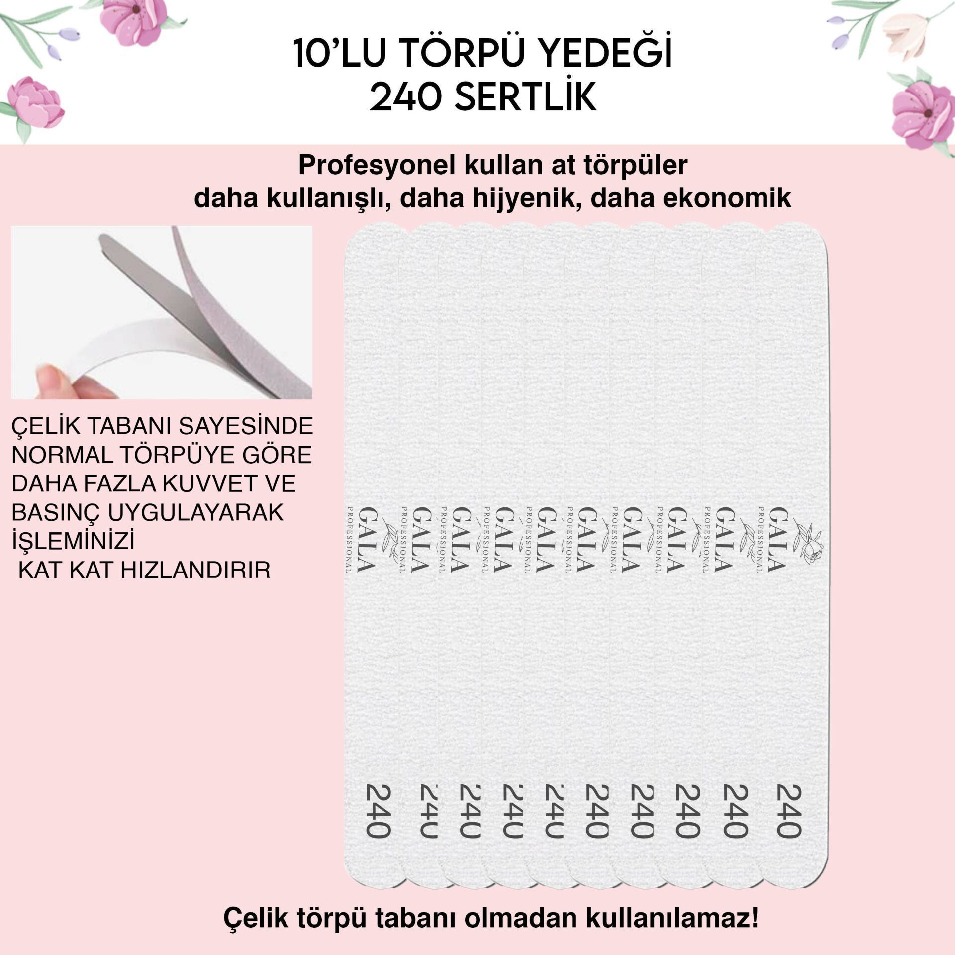 10 LU YEDEK TÖRPÜ - DÜZ MODEL UYUMLU - 240 SERTLİK
